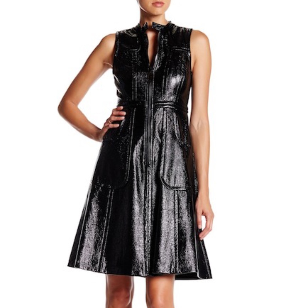 Fly Felicity Black Leather Dress